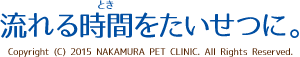 流れる時間を大切に。Copyright (C) 2015 NAKAMURA PET CLINIC. All Rights Reserved.